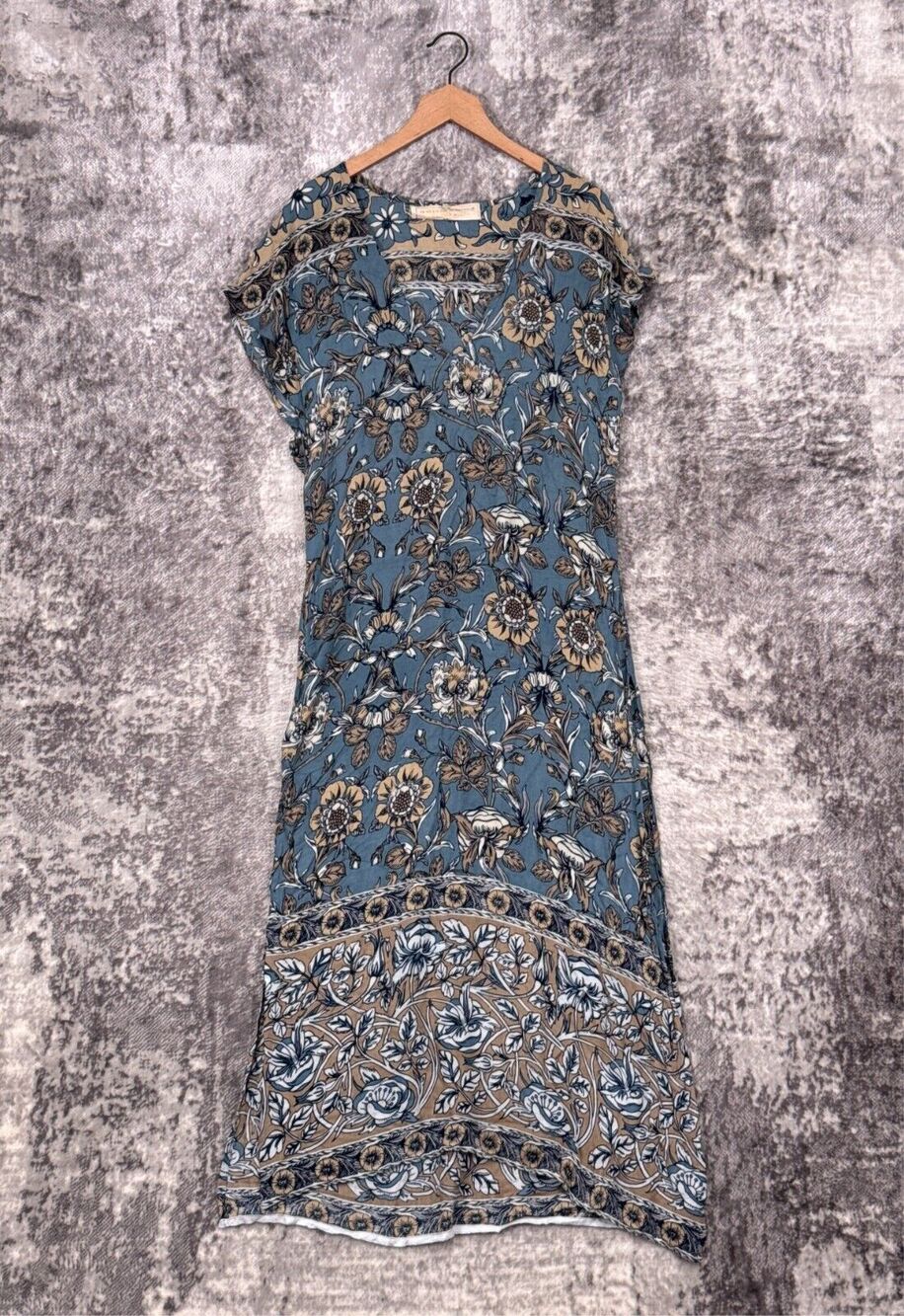 Jens Pirate Booty Dress OS One Size Womens Floral Woven Midi Maxi Tunic